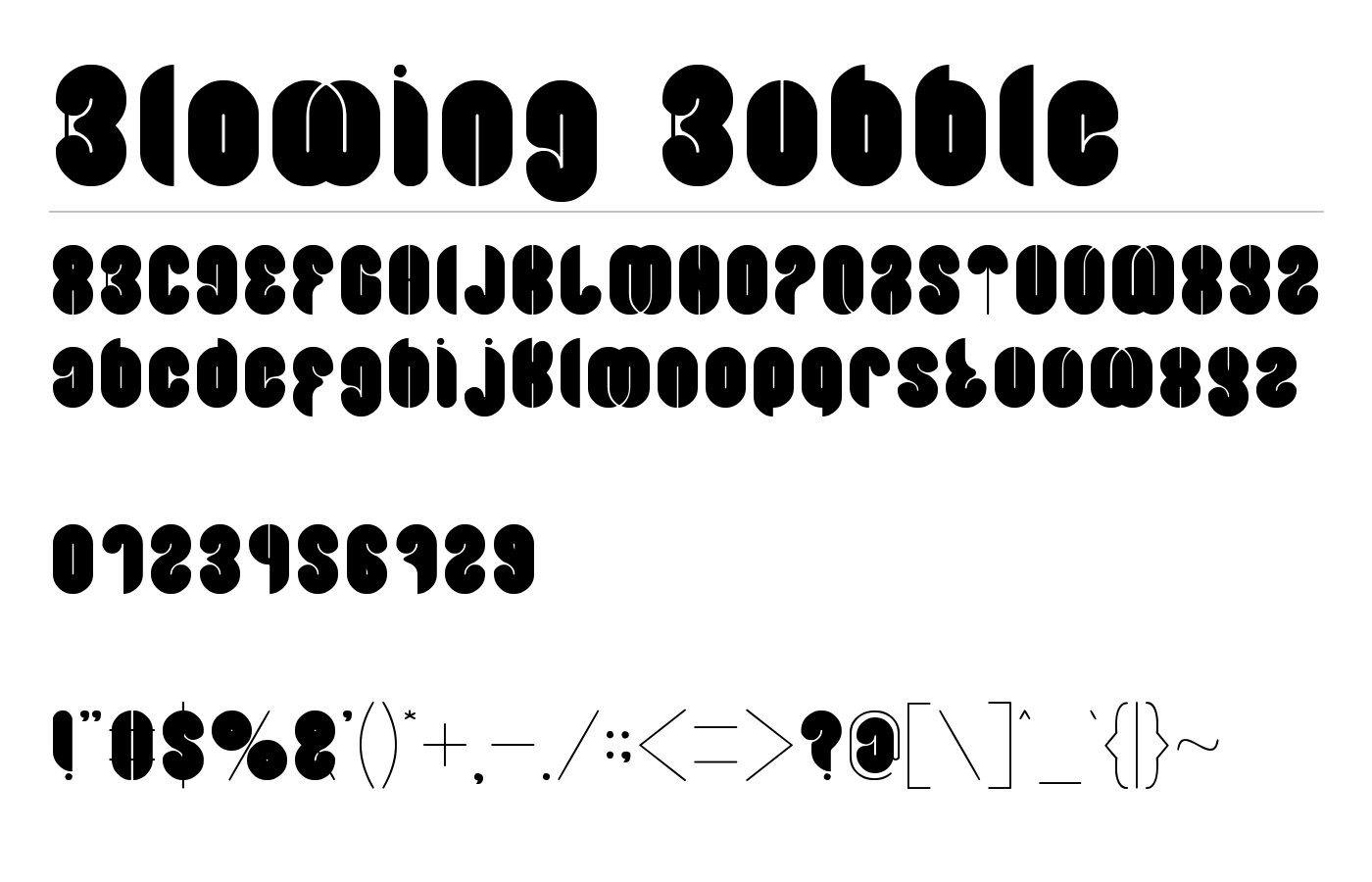 Blowing Bubble Font preview