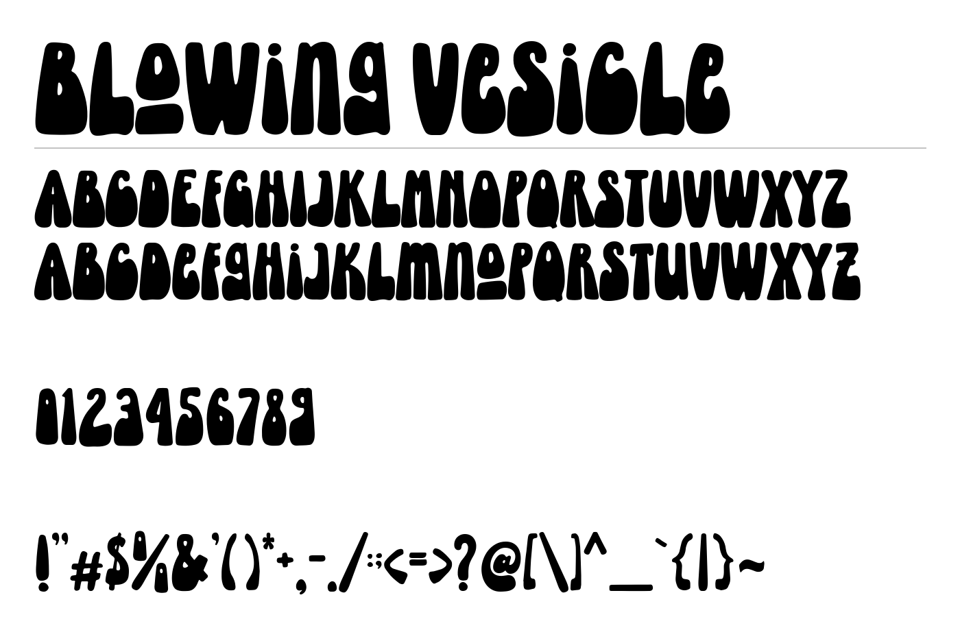 Blowing Vesicle Font preview