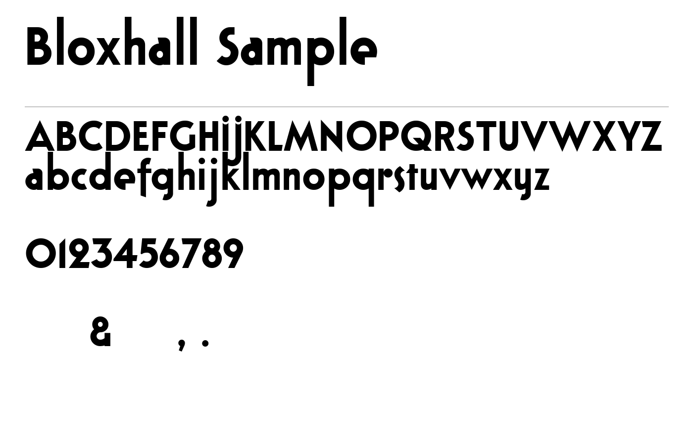 Bloxhall Sample Font preview