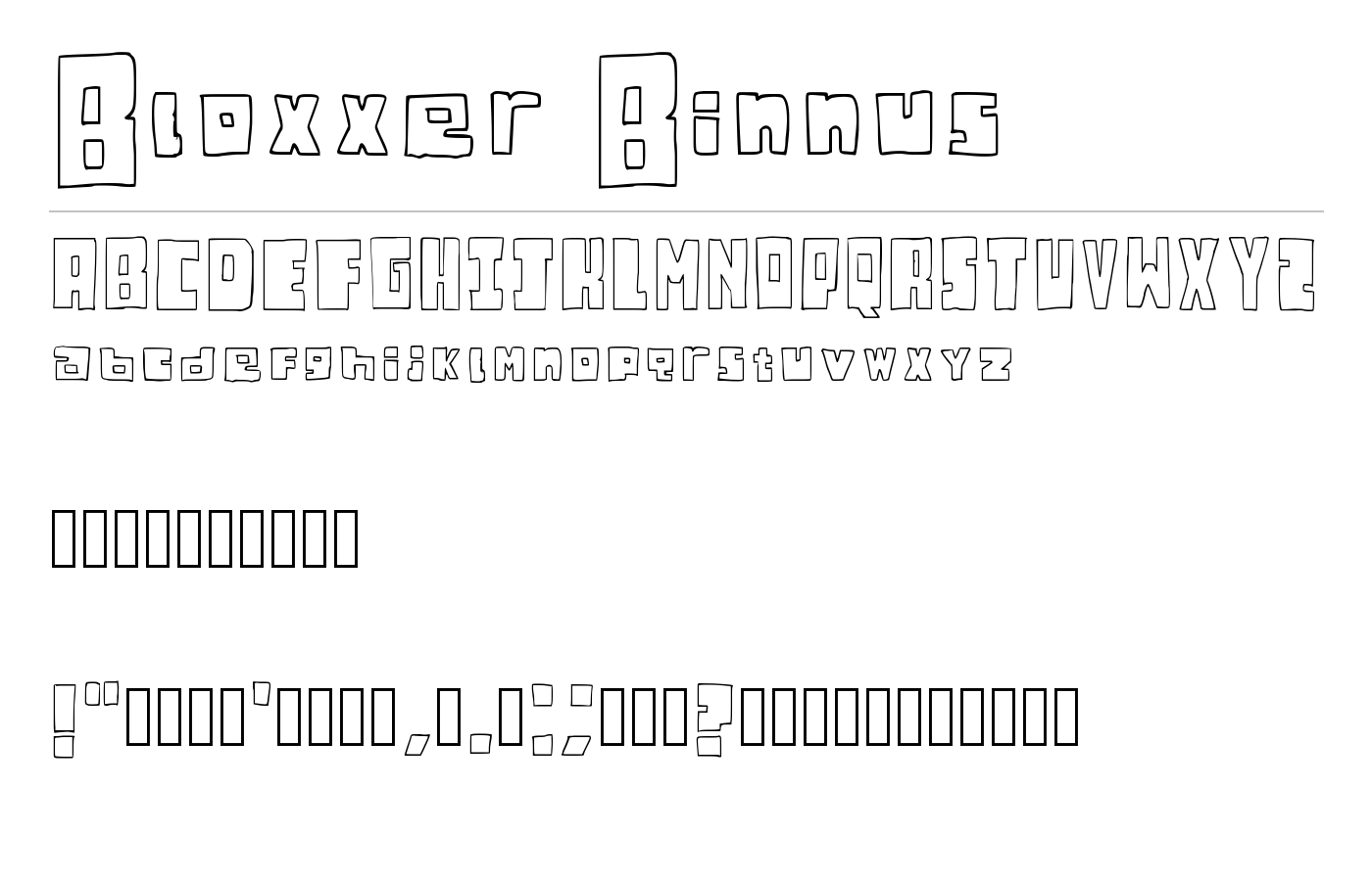 Bloxxer Binnus Font preview