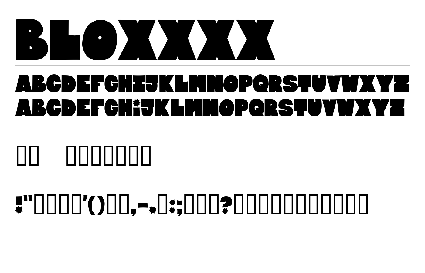 Bloxxxx Font preview