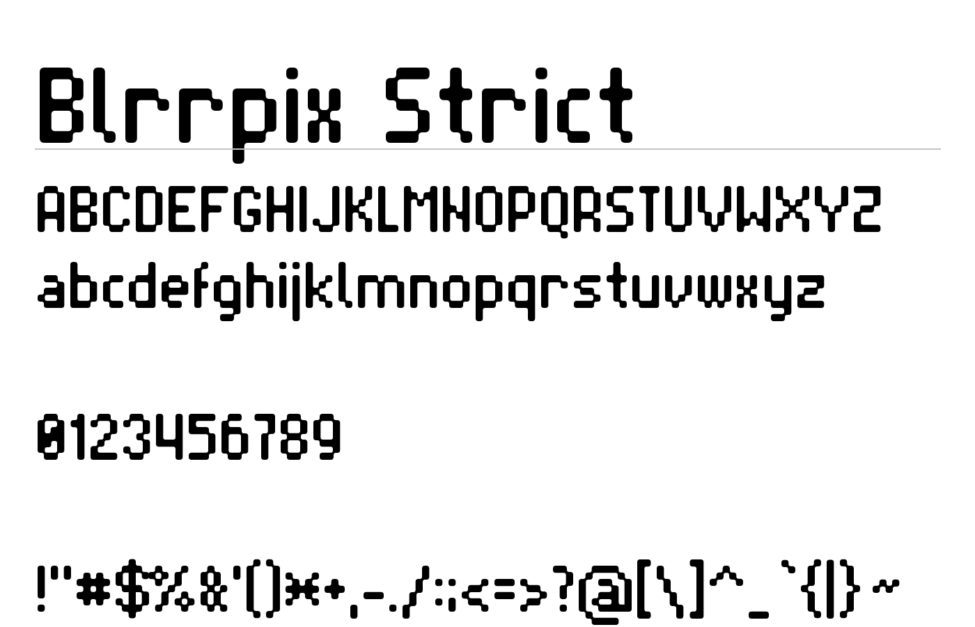 Blrrpix Font preview