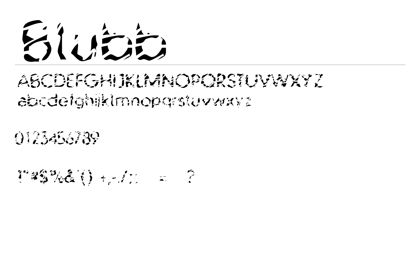 Blubb Font preview