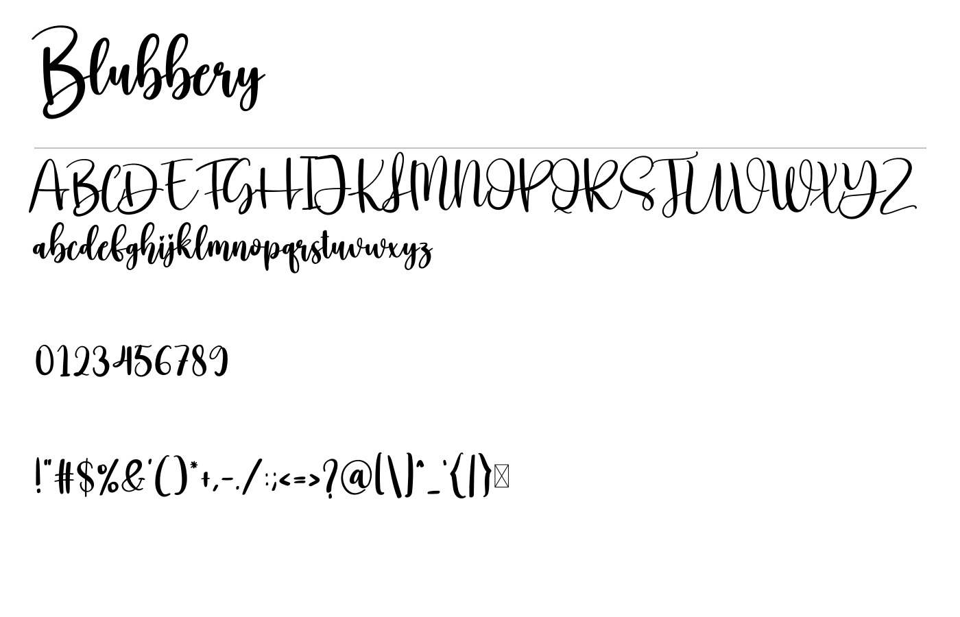 Blubbery Font preview
