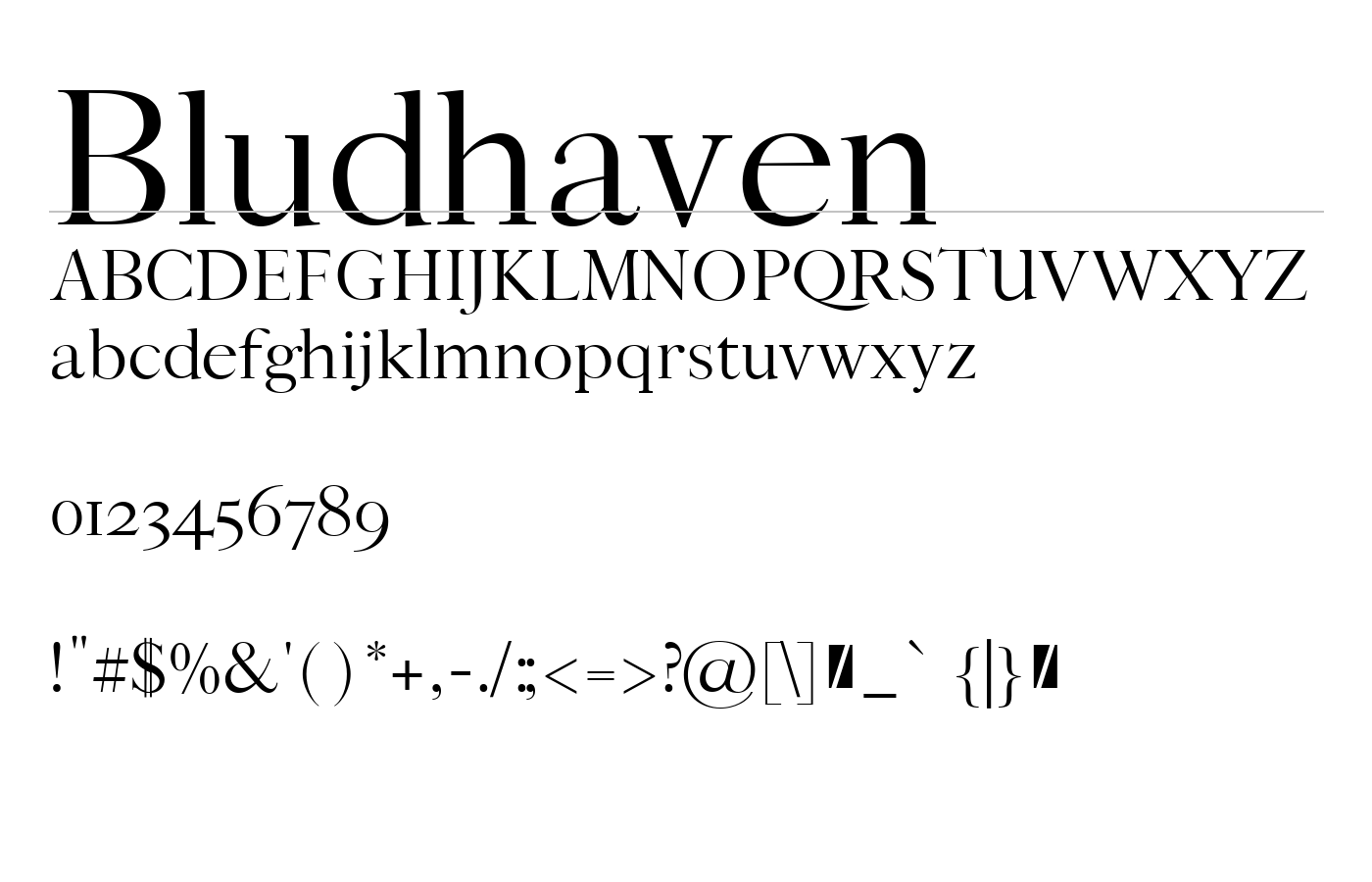 Bludhaven Font preview