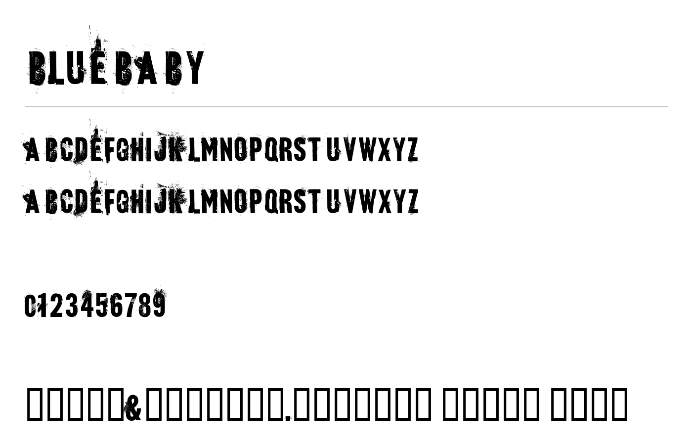blueBaby Font preview