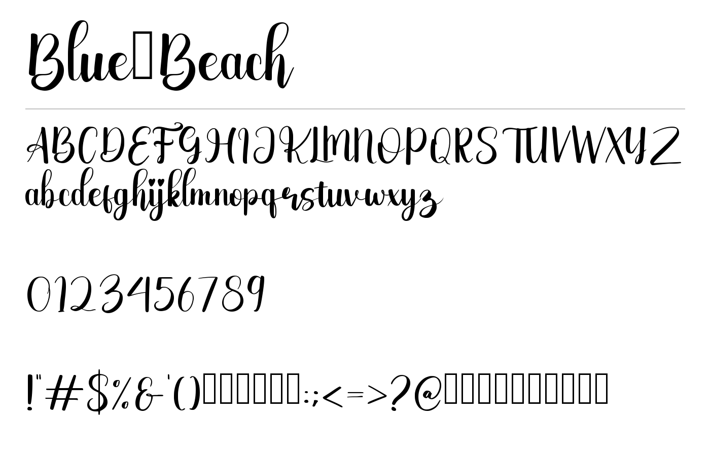 Blue_Beach Font preview