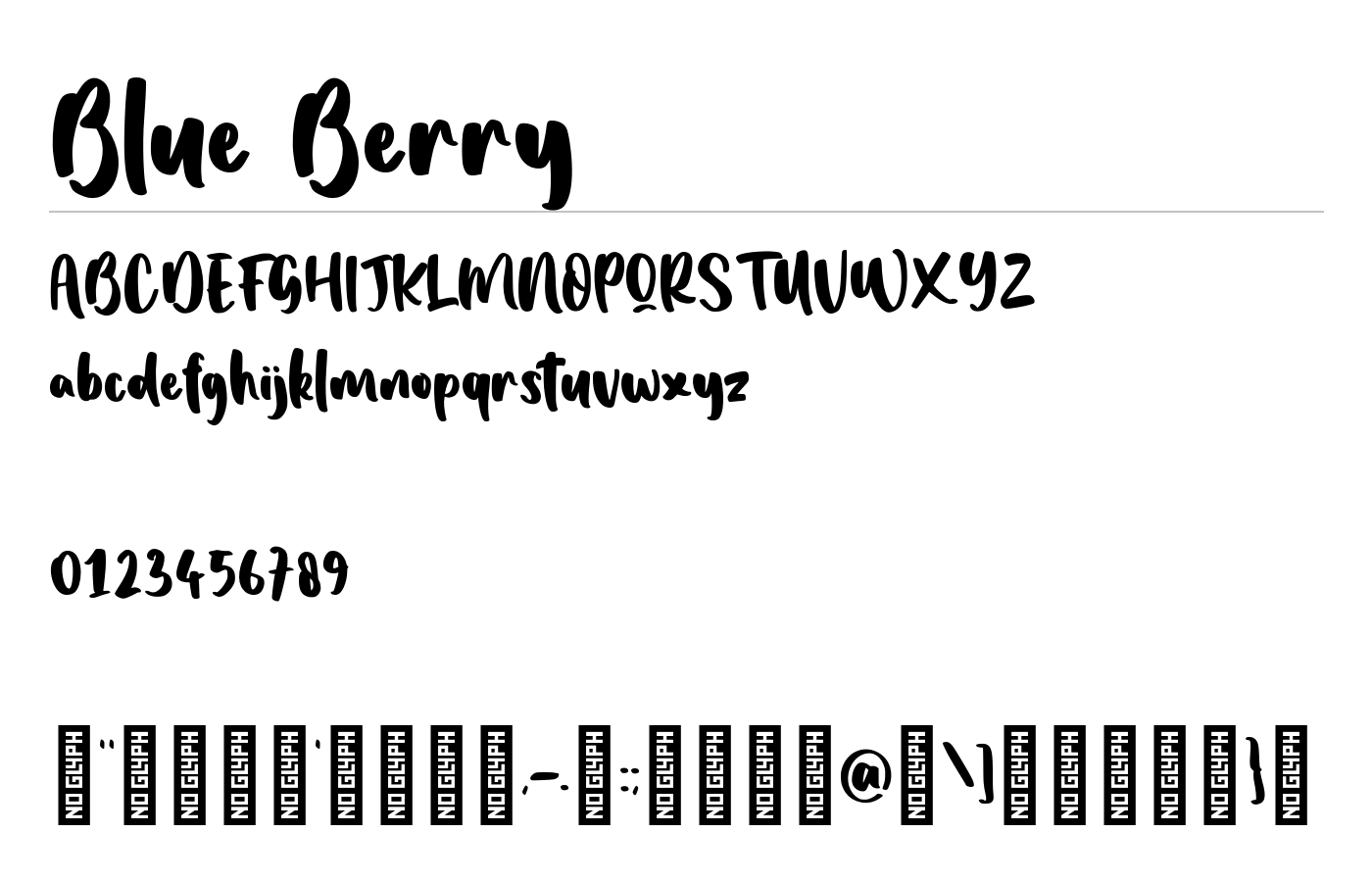 Blue Berry Font preview