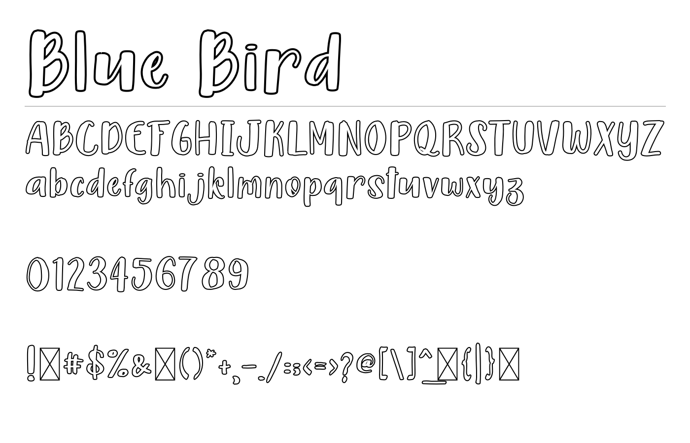 Blue Bird Font preview