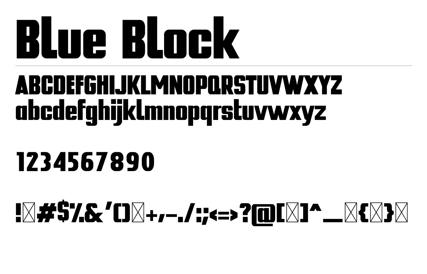 Blue Block Font preview