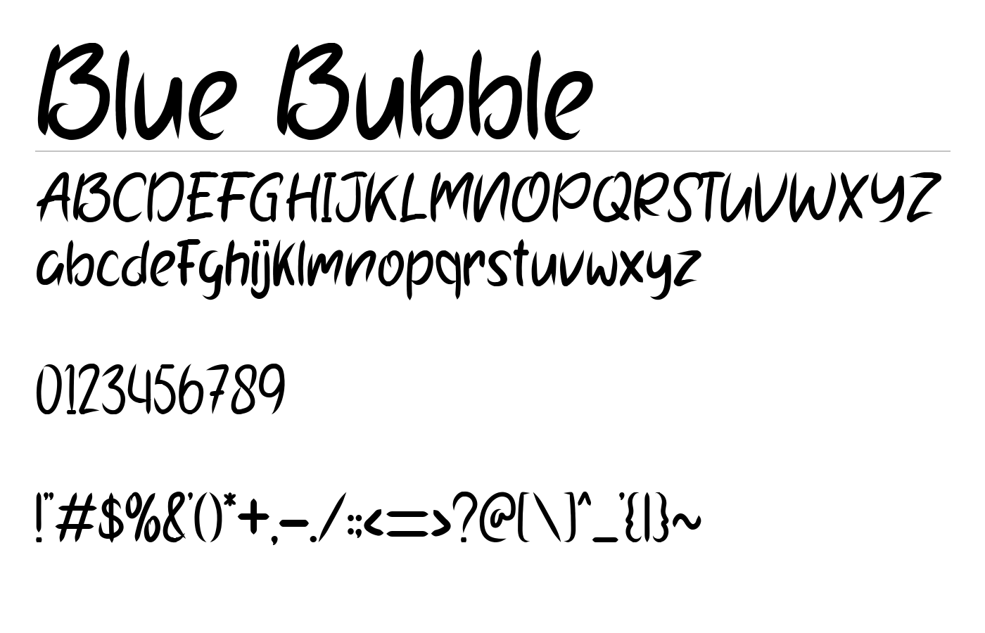 Blue Bubble Font preview
