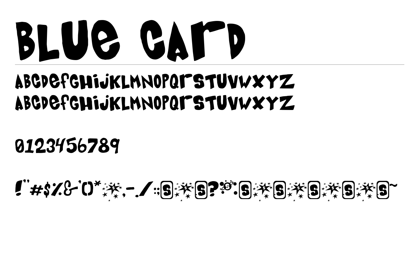 Blue Card Font preview