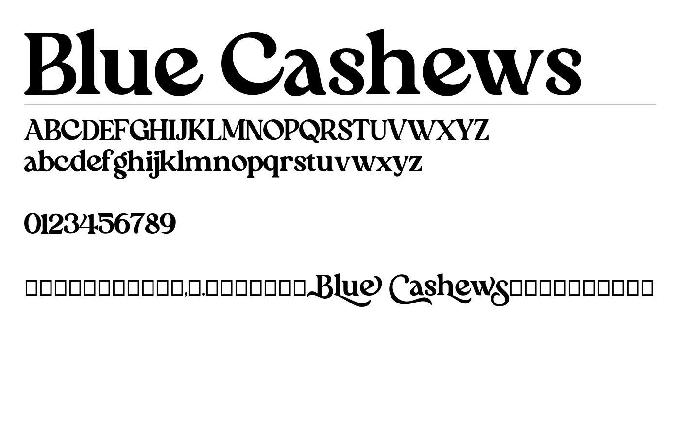 Blue Cashews Font preview