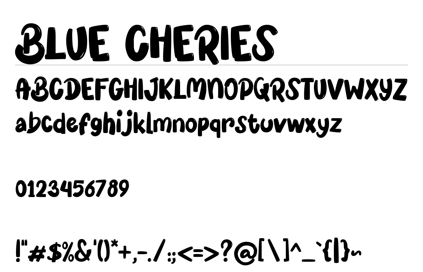 BLUE CHERIES Font preview