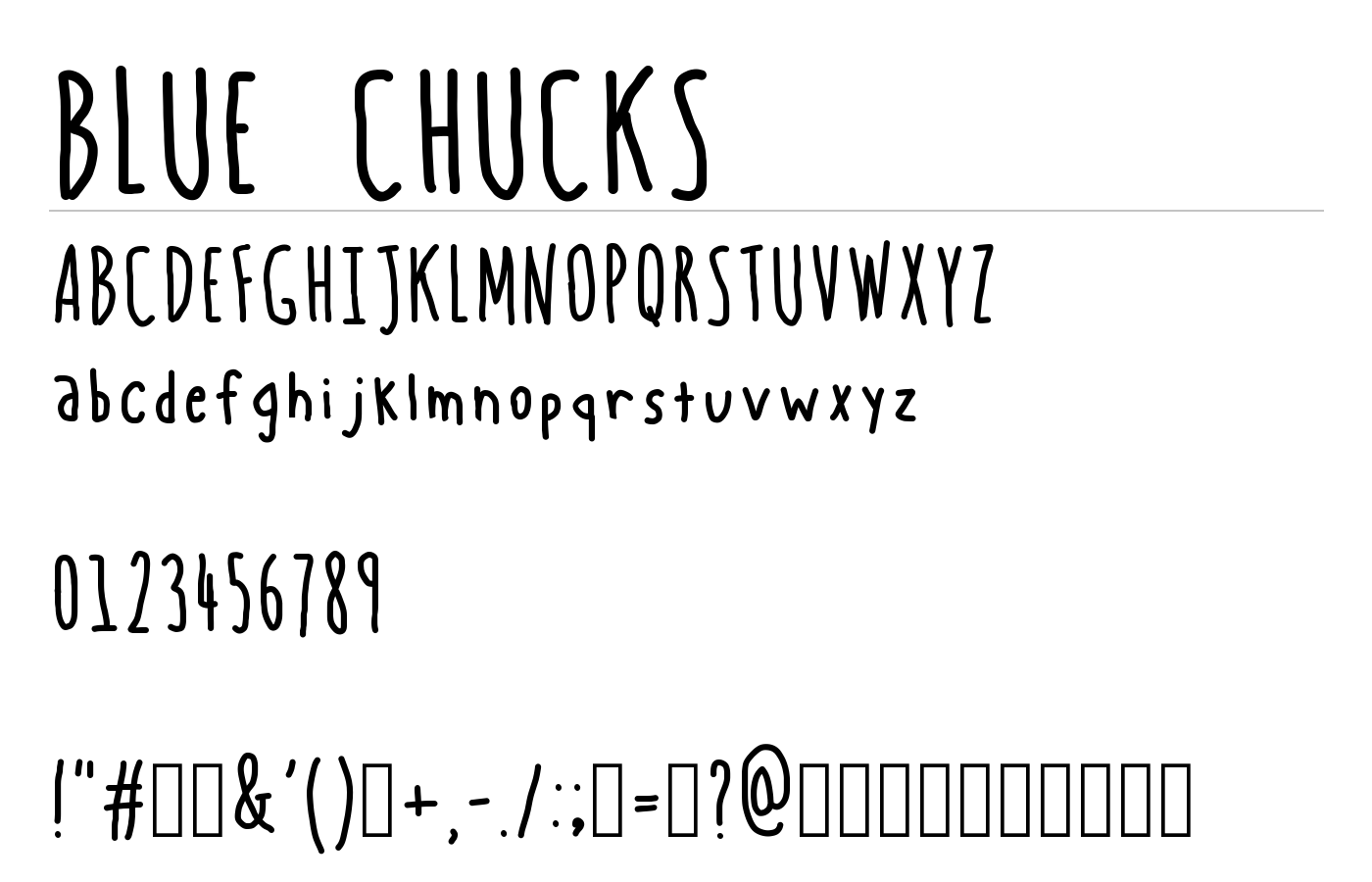 BLUE CHUCKS Font preview