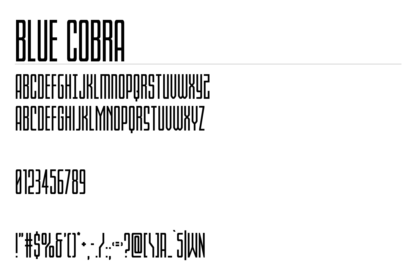 Blue Cobra Font preview