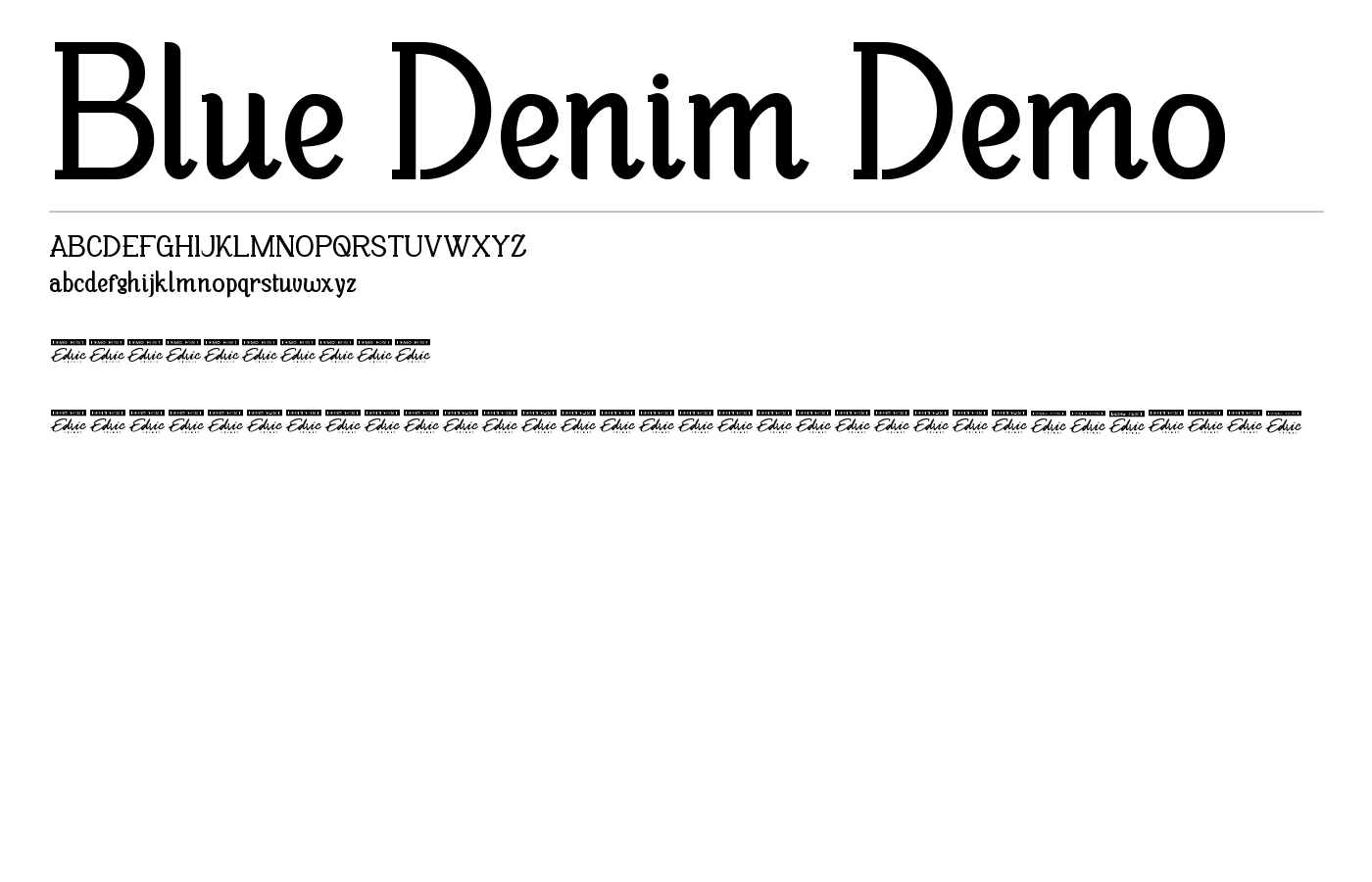 Blue Denim Demo Font preview