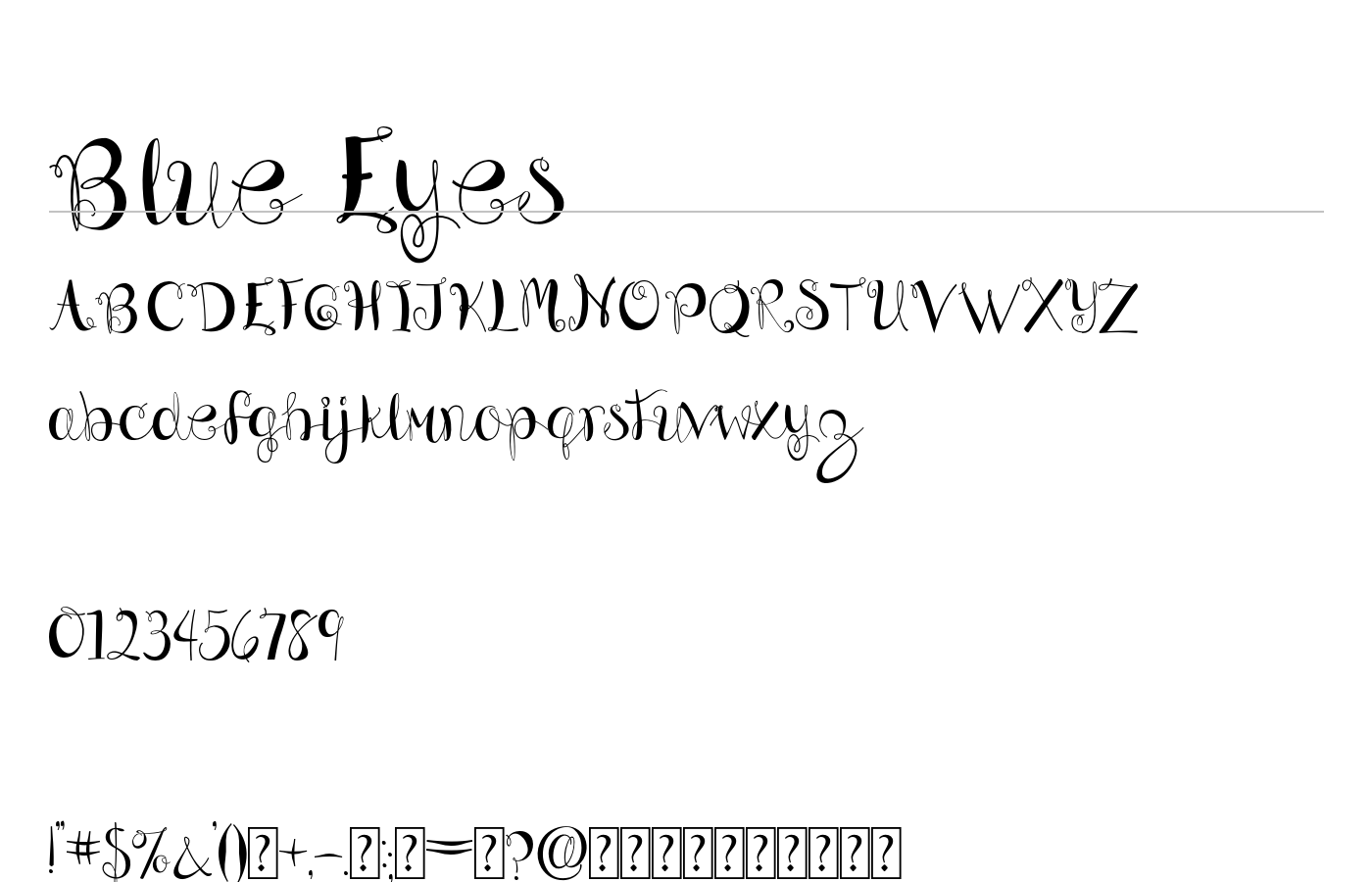Blue Eyes Font preview