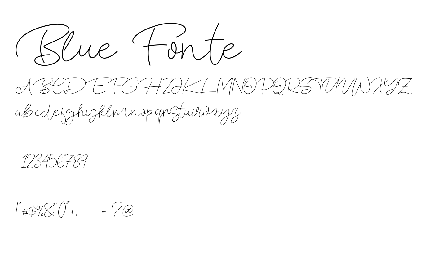 Blue Fonte Font preview