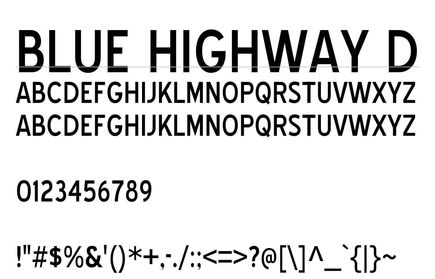 Blue Highway Font preview