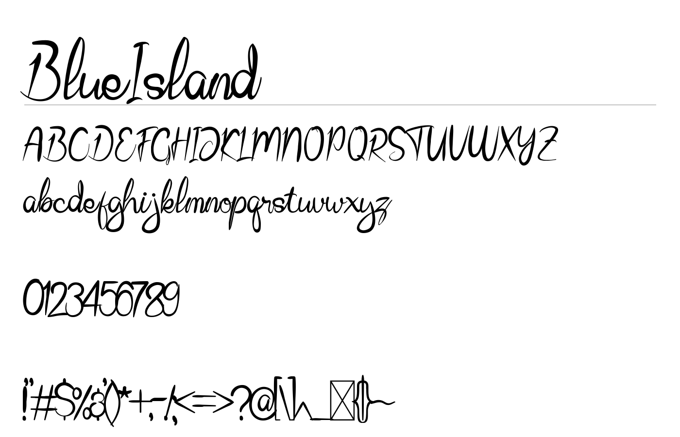 BlueIsland Font preview