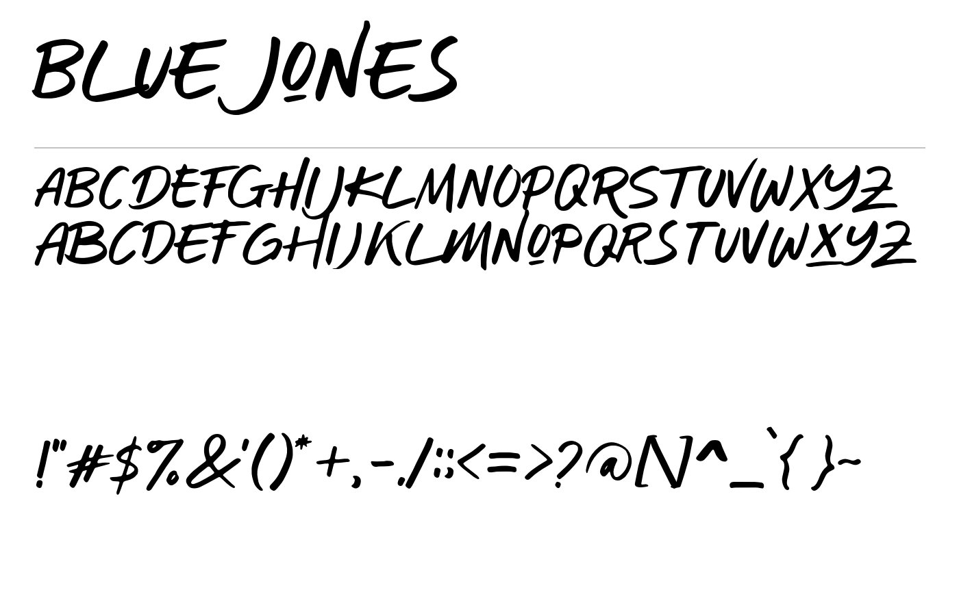 Blue Jones Font preview