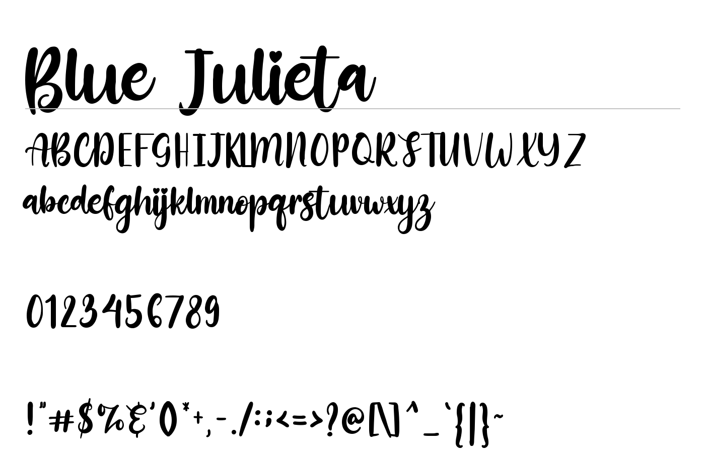 Blue Julieta Font preview