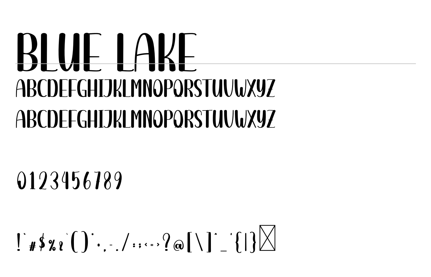 Blue Lake Font preview