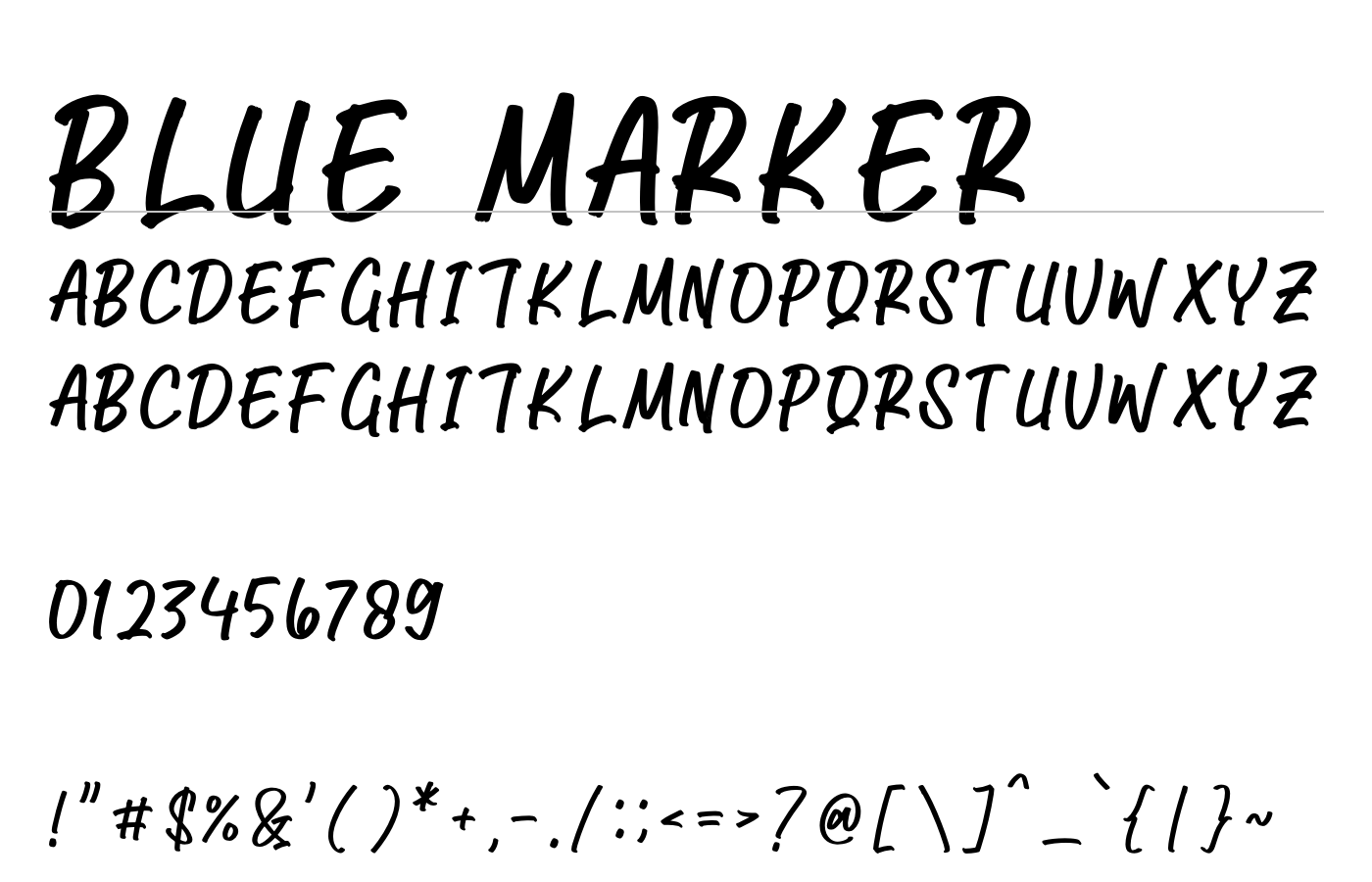 Blue Marker Font preview