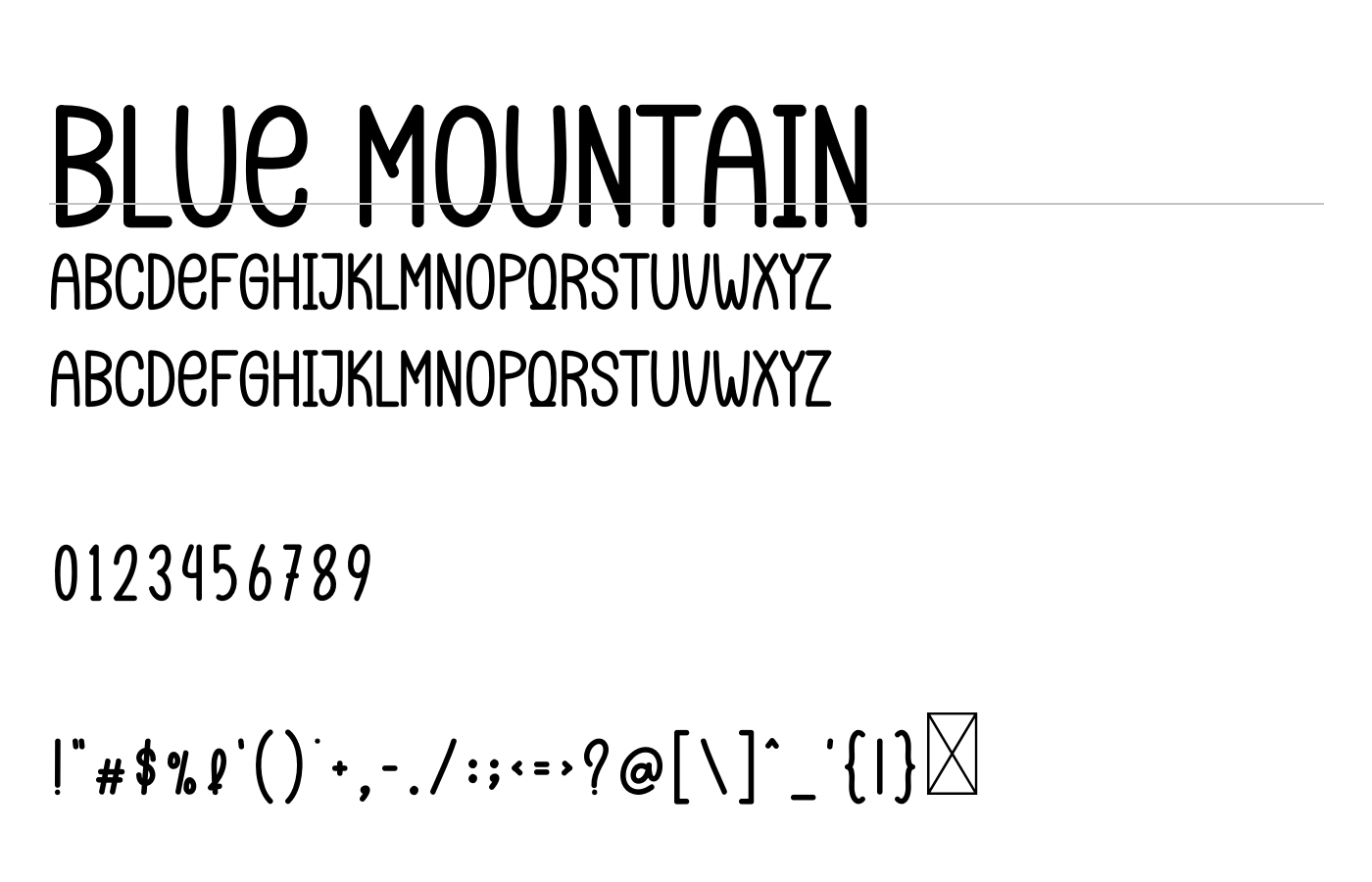 Blue Mountain Font preview