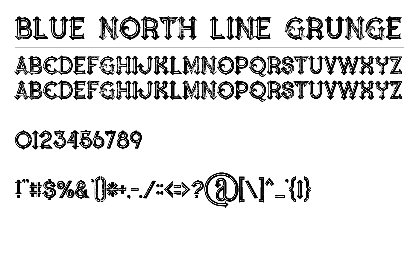 Blue North Inline Grunge Font preview