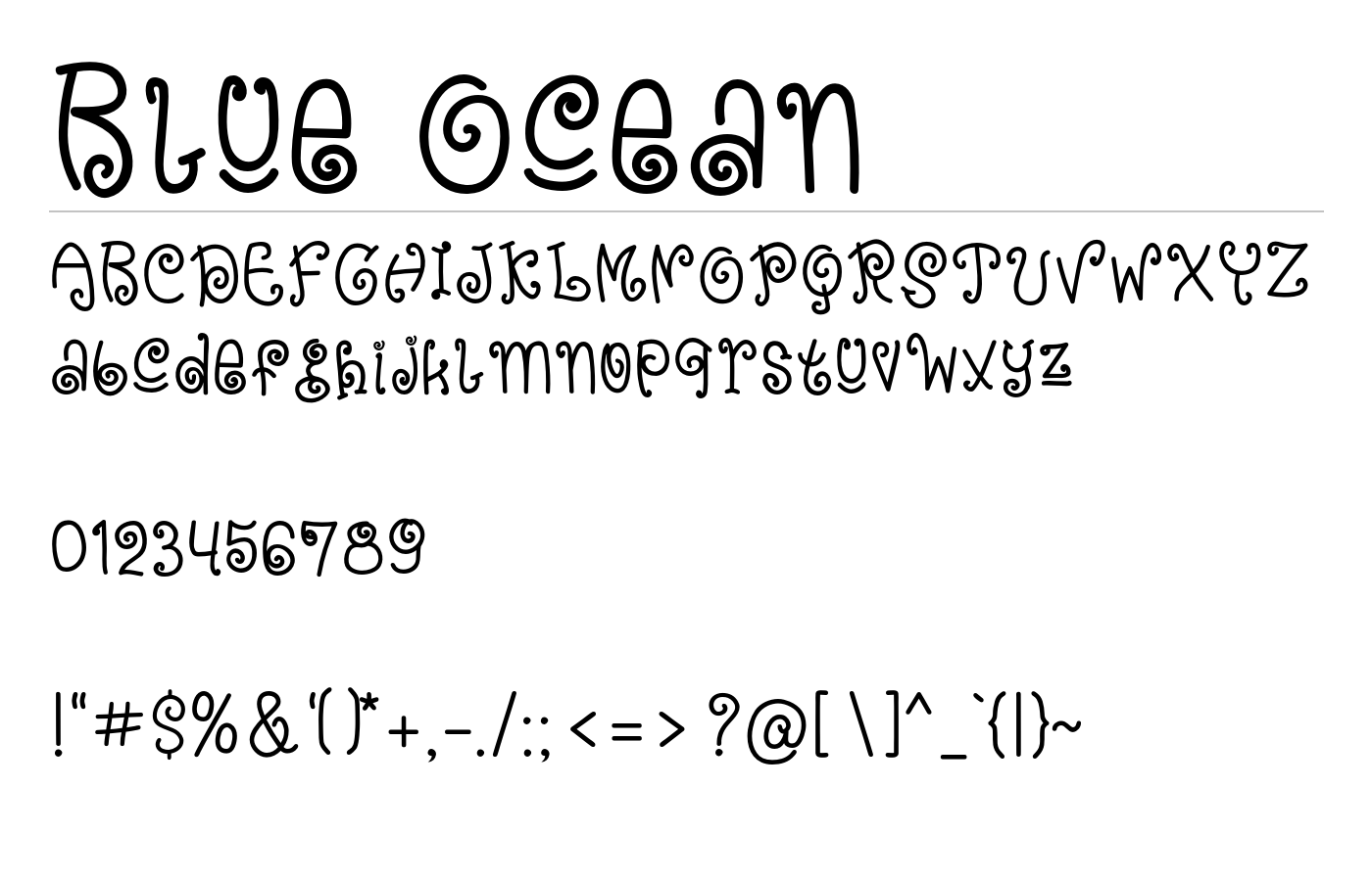 Blue Ocean Font preview