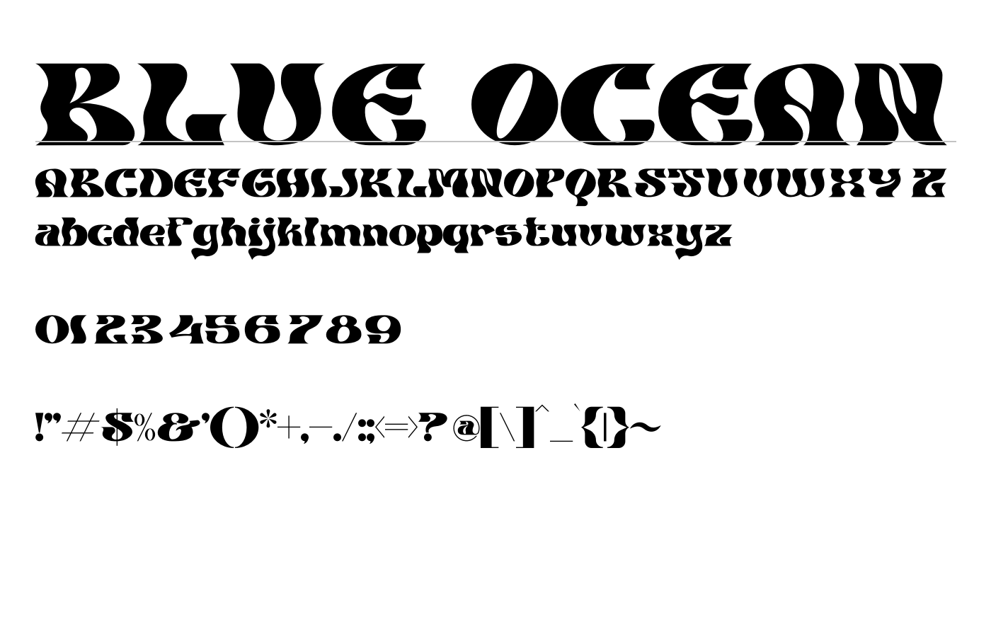 BLUE OCEAN Font preview