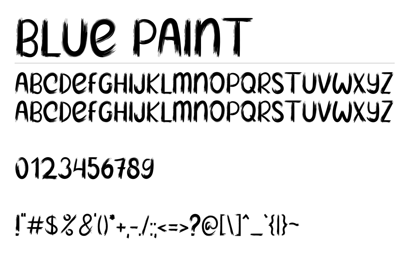 Blue Paint Font preview