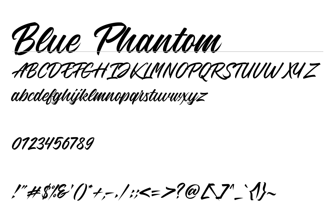 Blue Phantom Font preview