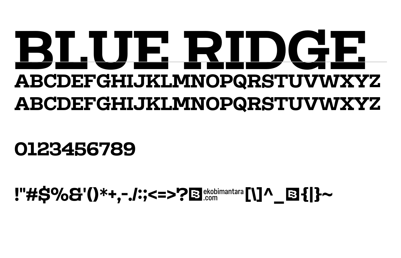 BLUE RIDGE Font preview
