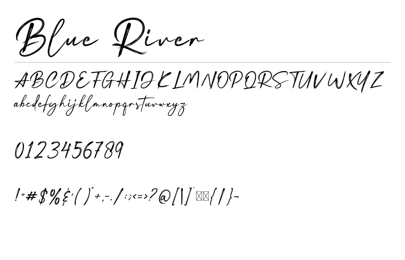 Blue River Font preview