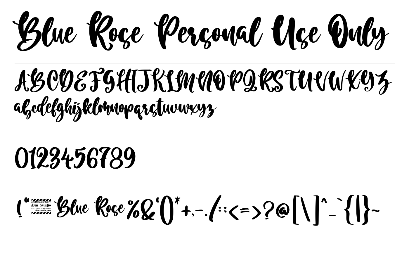 Blue Rose Personal Use Only Font preview