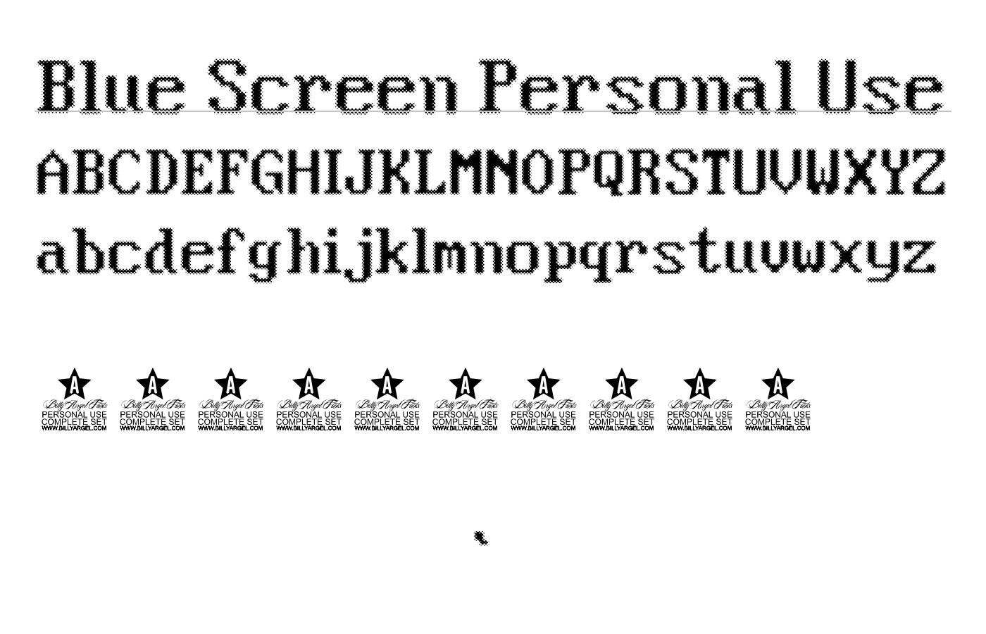 Blue Screen Personal Use Font preview