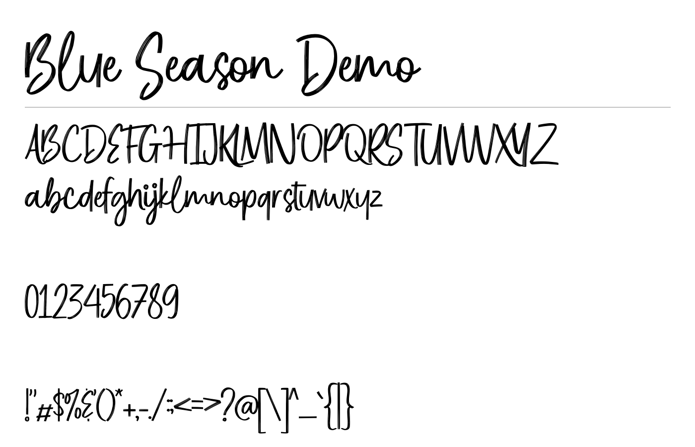 Blue Season Demo Font preview