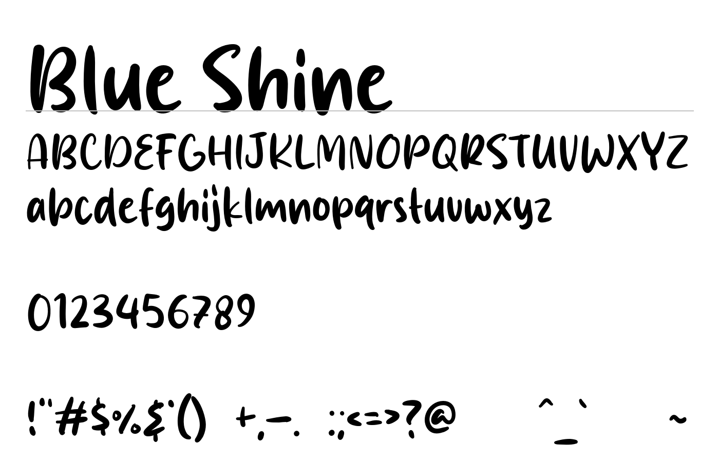 Blue Shine Font preview