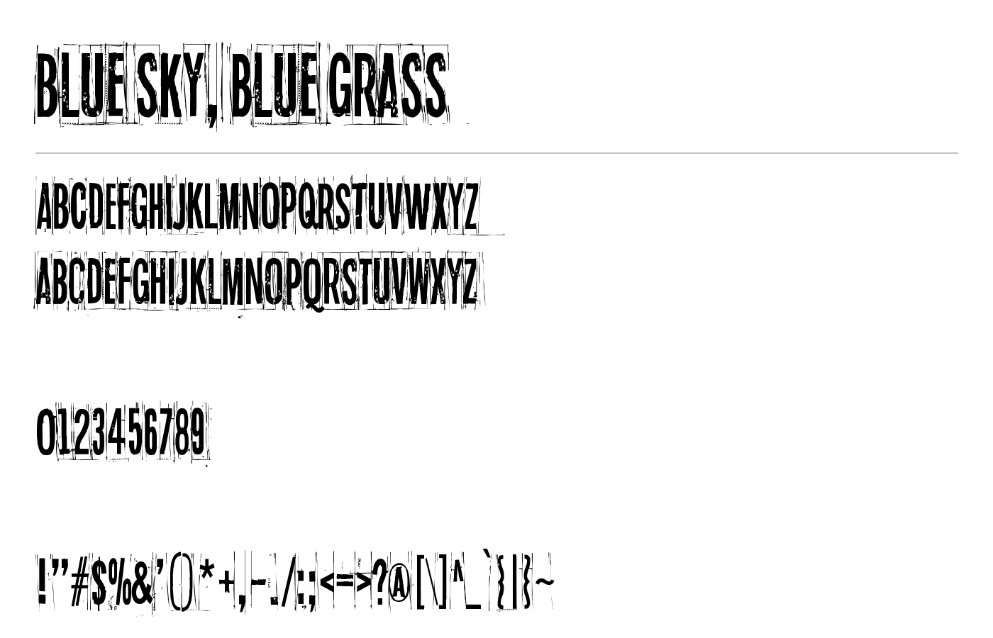 Blue sky, blue grass Font preview