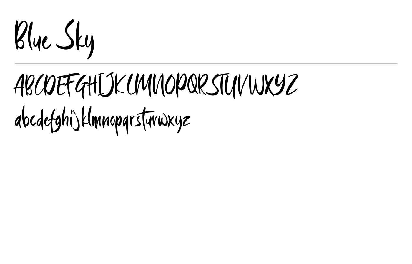 Blue Sky Font preview