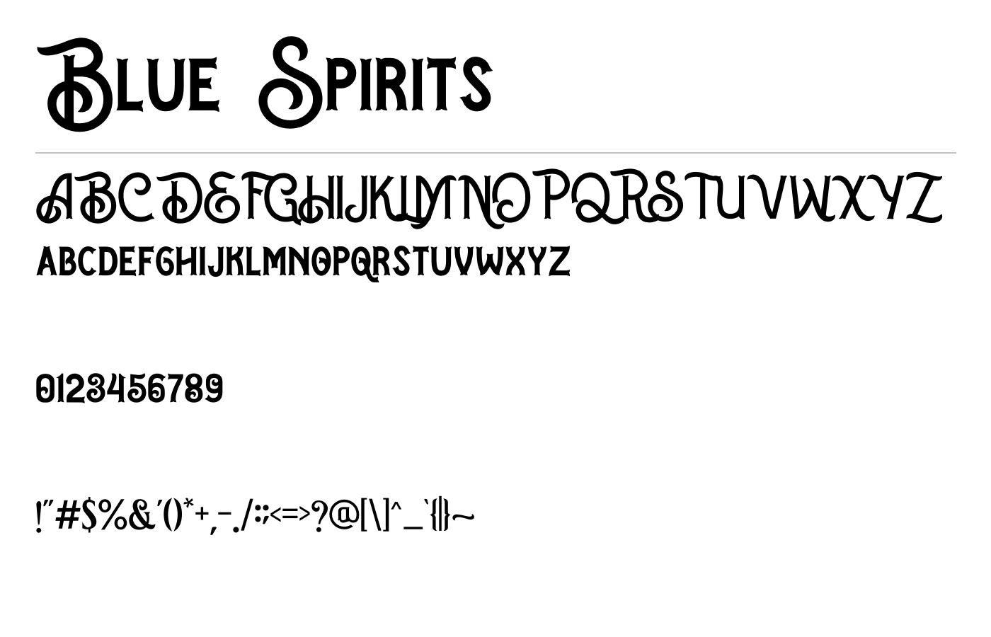 Blue Spirits Font preview