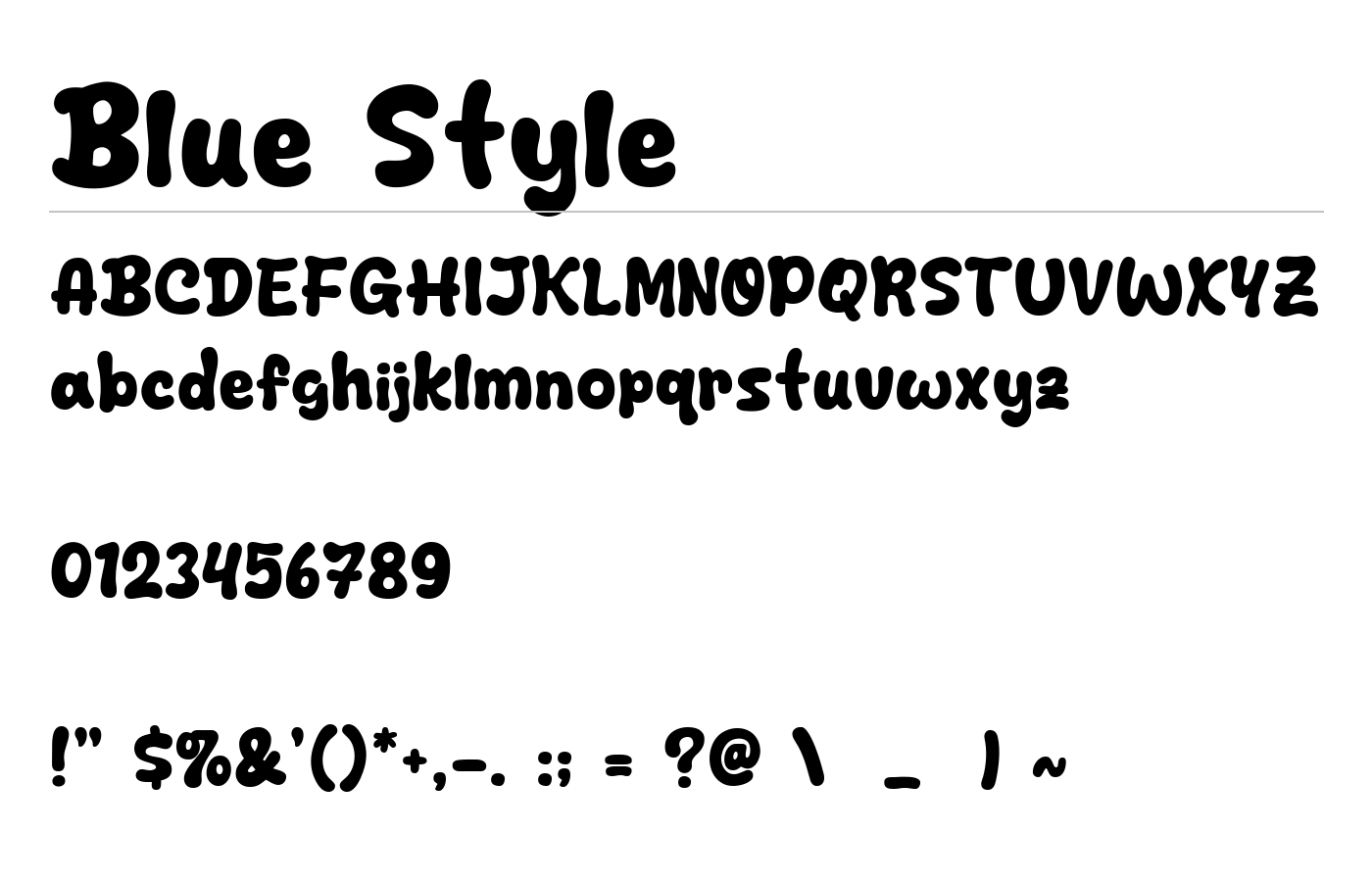 Blue Style Font preview