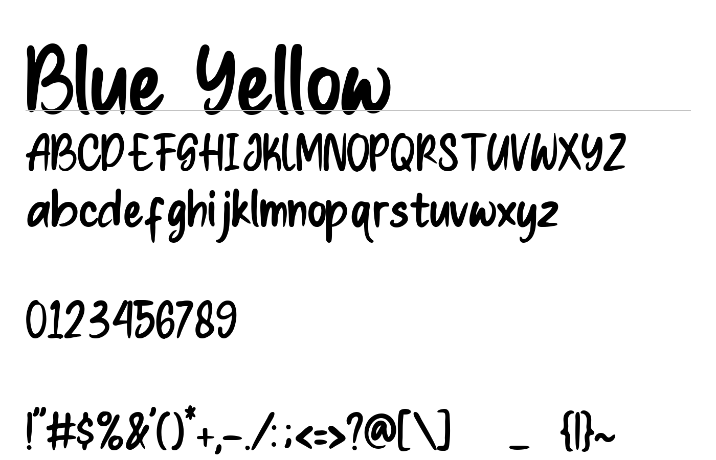 Blue Yellow Font preview