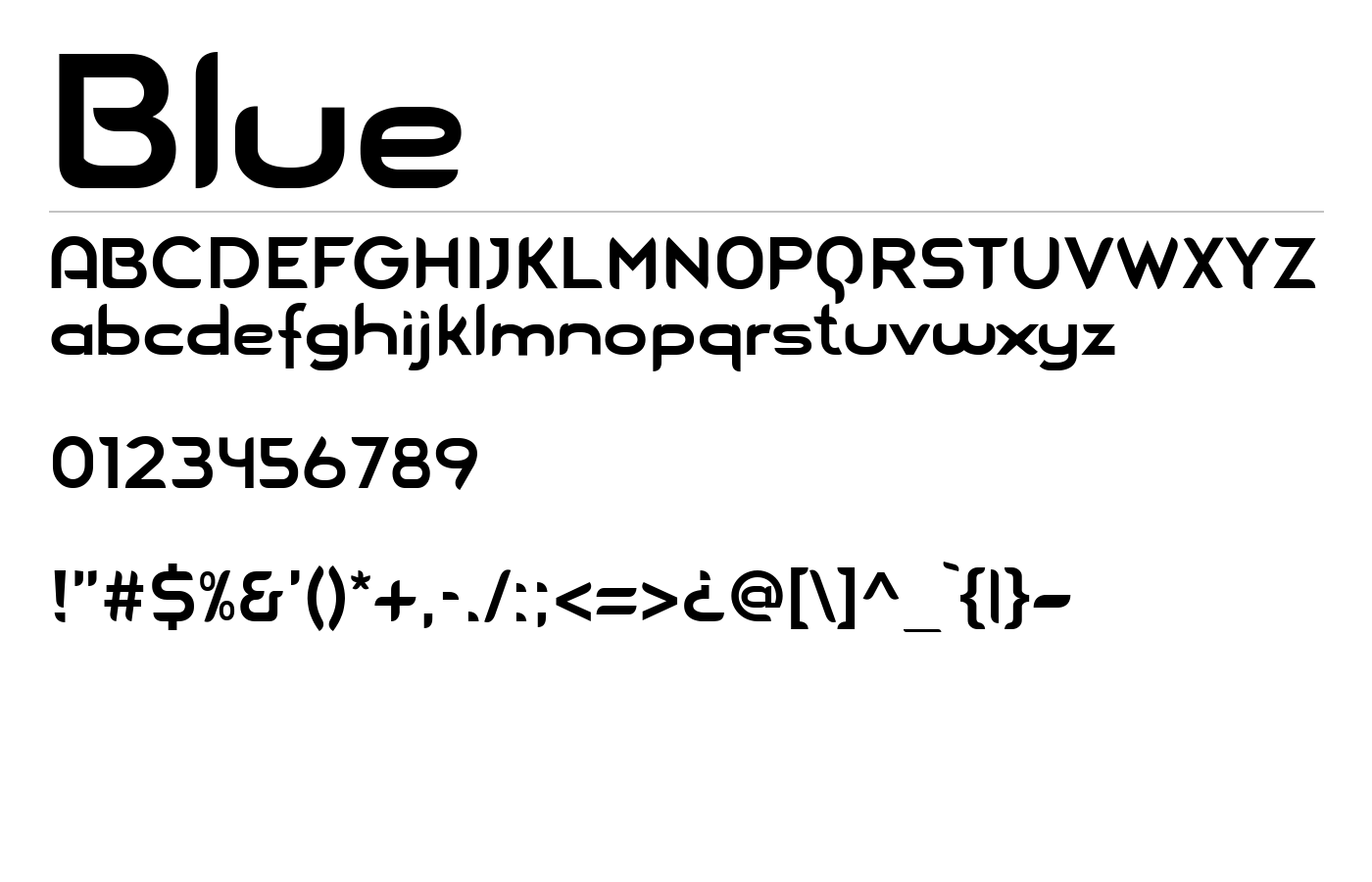 Blue Font preview