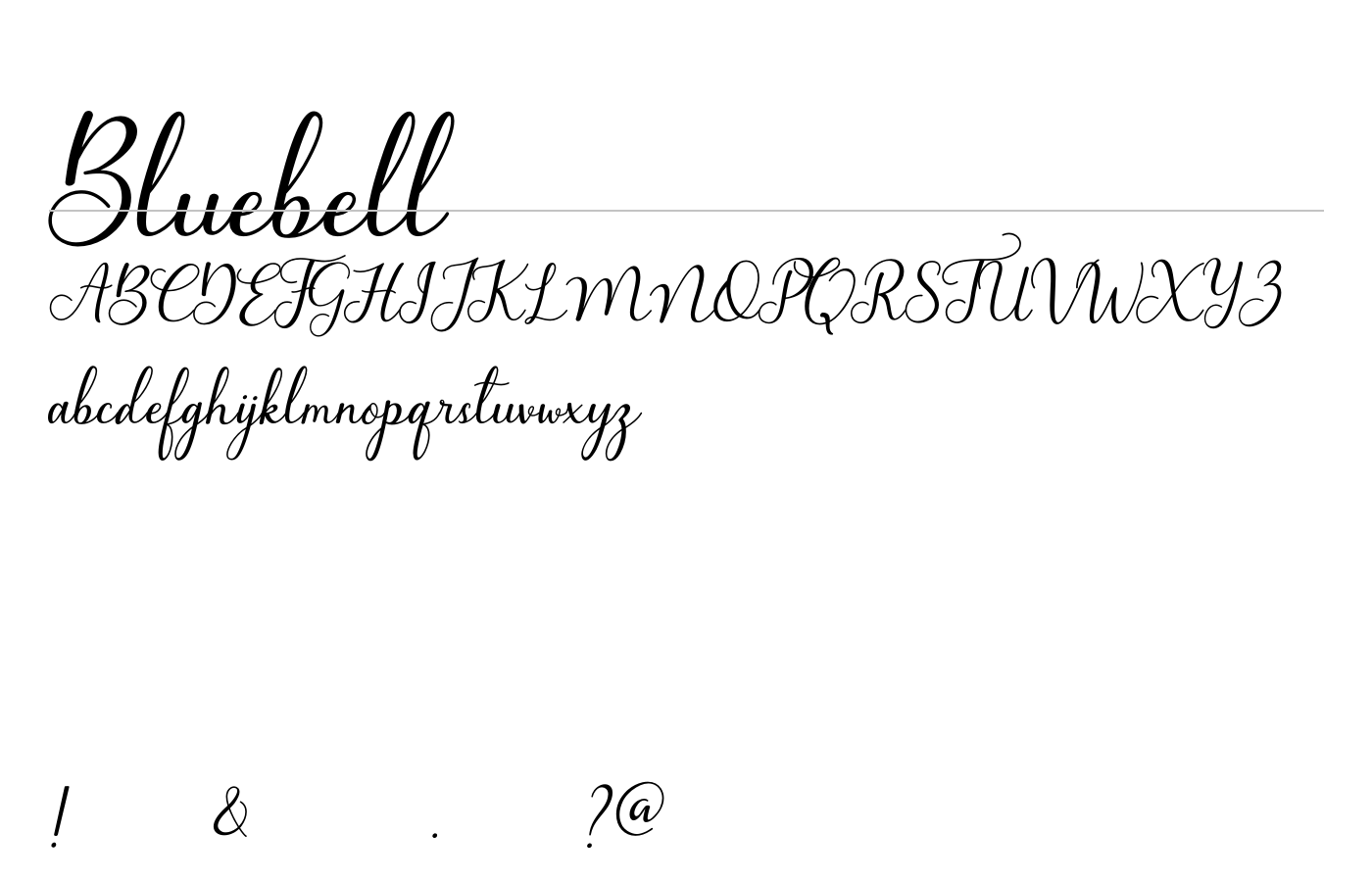 Bluebell Font preview