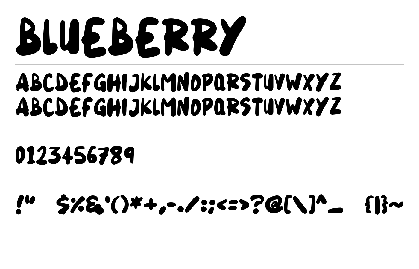 Blueberry Font preview