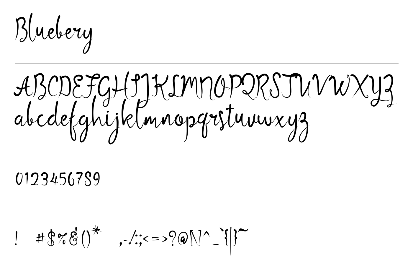 Bluebery Font preview